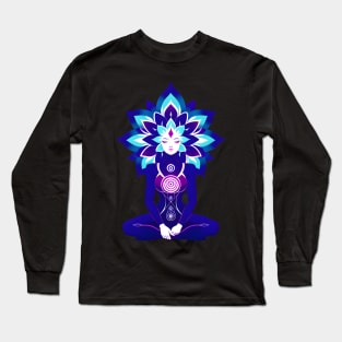 Aura Blue Meditation 03 Long Sleeve T-Shirt